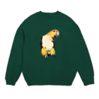 inkono shimobeのどや顔シロハラインコ Crew Neck Sweatshirt