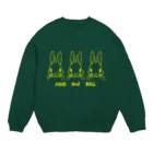 Mock’n Rollの3連うさぎ YELLOW Crew Neck Sweatshirt