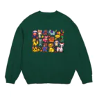 中村杏子のデフォルメどうぶつ Crew Neck Sweatshirt