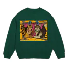 ねこのLAPHCONESSの阿吽の狛猫ラフ子とヴーリン Crew Neck Sweatshirt