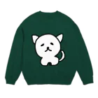 ペコりんショップの頭がデカイ、白猫さん Crew Neck Sweatshirt