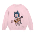 ほっかむねこ屋（アトリエほっかむ）のギターねこ Crew Neck Sweatshirt