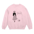 mimii-dolceの(淡色ver)Bonne journée!犬とお散歩 Crew Neck Sweatshirt