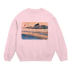 寿めでたや(ukiyoe)の広重_東海道五拾三次・金谷 大井川遠岸 Crew Neck Sweatshirt