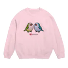 Cody the LovebirdのChubby Bird 仲良しオキナインコ Crew Neck Sweatshirt