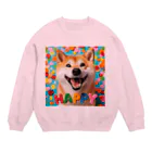 ANTARESの今日もハッピーな柴犬 Crew Neck Sweatshirt