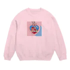 よろこびのハートシェイカーに閉じ込められたゴリラと女の子 Crew Neck Sweatshirt