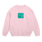 ぷりぷりうちゅうじんとぽこチャの店のクリームソーダとぷりぷりうちゅうじん Crew Neck Sweatshirt