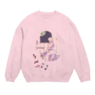 背骨のStayHome-girl- Crew Neck Sweatshirt