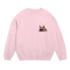 揺れるブヒ犬 Wiggly Pooch のふて寝のフレブル Crew Neck Sweatshirt