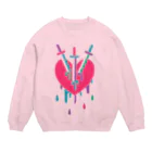 日本どうぶつの会のタロット「THREE of SWORDS.(ソードの３)」スウェット Crew Neck Sweatshirt