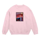 le nez au vent　　の猫ちゃんと月 Crew Neck Sweatshirt