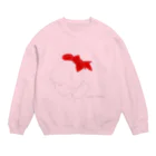 レモンスカッシュの泡の赤いリボンの子 Crew Neck Sweatshirt