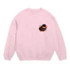 harupink🌸ペット似顔絵illustのおねむな文鳥さん Crew Neck Sweatshirt