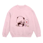 可愛い屋さんのパンダパーカーの女の子_3 Crew Neck Sweatshirt