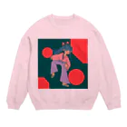 ヤサイニンニクアブラカラメマシマシにゅんぺいの戦闘巫女・ヤマト Crew Neck Sweatshirt