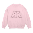 前髪ぱっつん◆SUZURI店の豚、うとうと Crew Neck Sweatshirt