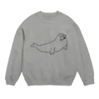 neconos Goodsのあざらしのひと（黒） Crew Neck Sweatshirt