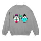 Tako＆Negi SUZURI支店のパンダ宮司とパンダ巫女淡色 Crew Neck Sweatshirt