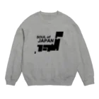 QUQU_WORKSのソウルオブジャパン 日本列島デザイン ブラック Crew Neck Sweatshirt