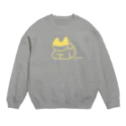 MONKUMIKOの座るこねこ（黄） Crew Neck Sweatshirt