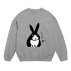 いきものや　のの（別館）の白黒うさぎ Crew Neck Sweatshirt