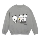 ユウィズの三頭のパンダ・トレーニング Crew Neck Sweatshirt