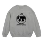 QUQU_WORKSのウィンタースカル ゴーグルドクロ ブラック Crew Neck Sweatshirt