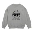 QUQU_WORKSのウィンタースカル ニットキャップドクロ ブラック Crew Neck Sweatshirt