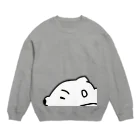 ラクガキ絵のだれてる白い生き物 Crew Neck Sweatshirt