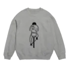 nebulianの自転車の後ろに犬を乗せている人 Crew Neck Sweatshirt