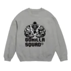 GORILLA SQUAD 公式ノベルティショップのアングリーゴリラビルダー/ロゴ黒 Crew Neck Sweatshirt