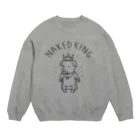 Aliviostaのはだかの王様 ブタ 動物イラストアーチロゴ Crew Neck Sweatshirt