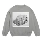 光平洋子のかしこいプーリー犬が振り向いた。puli illustration  Crew Neck Sweatshirt