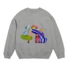 ふっかふっかひゅーんののびのびどーう Crew Neck Sweatshirt