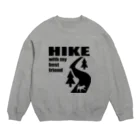 too muchの人間用のHIKE黒 Crew Neck Sweatshirt