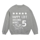 red smileの太眉ホワイティ Crew Neck Sweatshirt