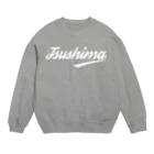 こみやだいすけの対馬 ストリートロゴ 白 Crew Neck Sweatshirt