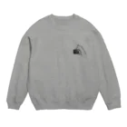 無真獣73号のまるかじり猫ロゴワンポイント・明色向け Crew Neck Sweatshirt