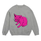 猫屋萬年堂のピンクのねこさん Crew Neck Sweatshirt