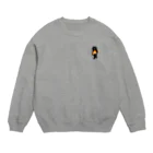 SUIMINグッズのお店の【小】サーモンの握り寿司をかっこよく運ぶねこ Crew Neck Sweatshirt