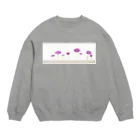 gold-tiaraのamethyst　flowers Crew Neck Sweatshirt