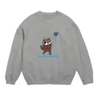 tamaccoの手洗い？アライグマさん Crew Neck Sweatshirt