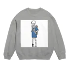 HAIDY's SHOPの妖怪 自己満ち足り Blue Crew Neck Sweatshirt