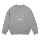 りこ＠ミニチュアダックスフンドのダックス線画白 Crew Neck Sweatshirt