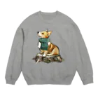 犬グッズの店しえるぶるーのマフラー犬　コーギー Crew Neck Sweatshirt