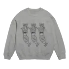 ネコとワタシのシュールな人魚姫（モノクロ） Crew Neck Sweatshirt