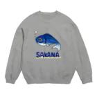 中西屋(歯車)のお魚ちゃん Crew Neck Sweatshirt