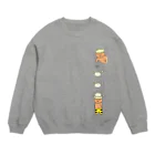 駆け抜けるおにぎりの肉まんほかほか Crew Neck Sweatshirt