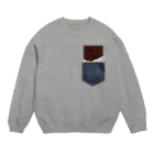 キッズモード某のチョコレートインデニムポケット Crew Neck Sweatshirt